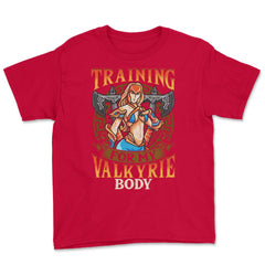 Training for My Valkyrie Body Vintage Style Design product Youth Tee - Red