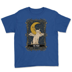 The Moon Cat Arcana Tarot Card Mystical Wiccan print Youth Tee - Royal Blue