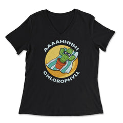 Chlorophyll Cactus Sunbathing AAAHHH! Chlorophyll Hilarious product - Women's V-Neck Tee - Black