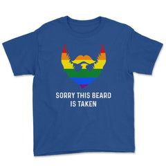 Sorry This Beard is Taken Gay Rainbow Flag Funny Gay Pride graphic - Royal Blue