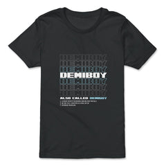 Demiboy Definition Male & Agender Color Flag Pride print - Premium Youth Tee - Black