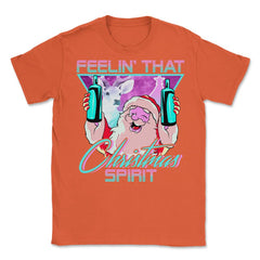 Retro Vaporwave Santa XMAS Spirit Funny Drinking Humor Unisex T-Shirt - Orange