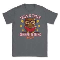 Summer Reading 2021 Tails & Tales Funny Kawaii Smart Owl graphic - Smoke Grey