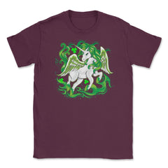 Irish Unicorn Saint Patrick Day Unisex T-Shirt - Maroon