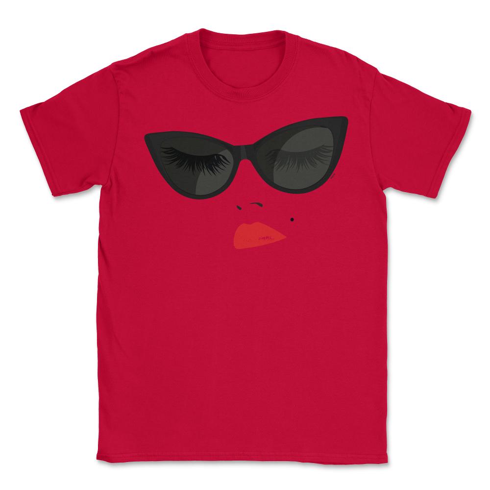Eyeglasses Lips & Lipstick T-Shirt  Unisex T-Shirt - Red