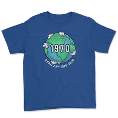 Earth Day 50th Anniversary 1970 2020 Gift for Earth Day graphic Youth - Royal Blue