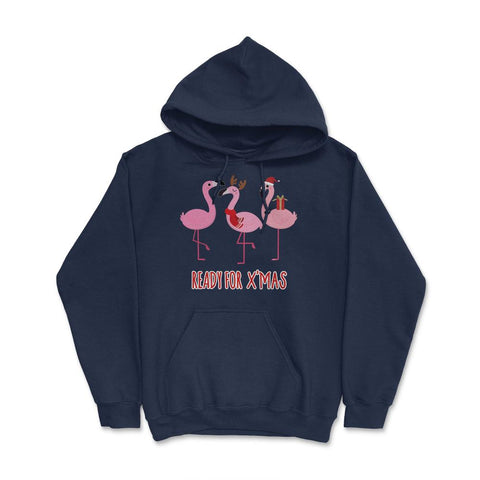 Flamingos Ready for XMAS Funny Humor T-Shirt Tee Gift Hoodie - Navy