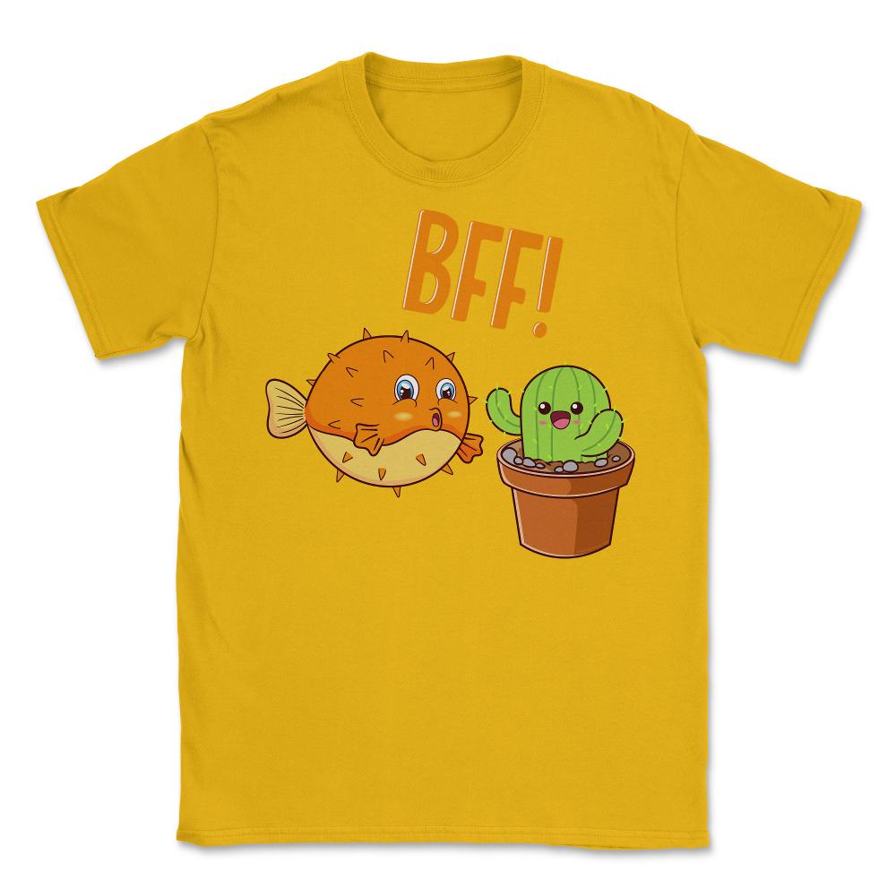 Cactus & Puffer Fish BFF! Funny Bestie Kawaii Friends product Unisex - Gold
