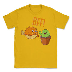 Cactus & Puffer Fish BFF! Funny Bestie Kawaii Friends product Unisex - Gold