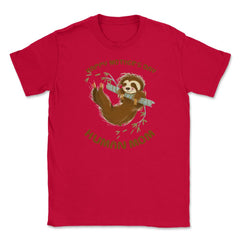 Happy Mothers Day Human Mom Swinging Sloth Unisex T-Shirt - Red