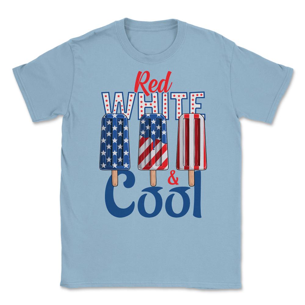 Red, White & Cool Patriotic Popsicle USA Flag Ice Cream graphic - Light Blue
