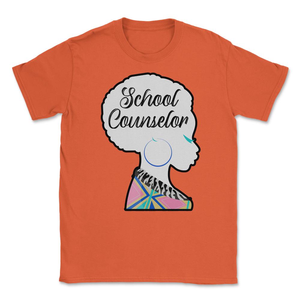 School Counselor Woman African American Roots Afro Hair design Unisex - Orange