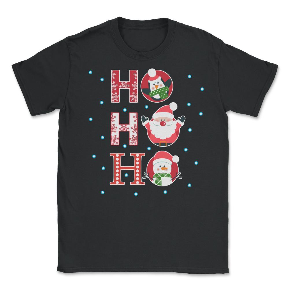 HO HO HO Christmas Funny Humor T-Shirt Tee Gift Unisex T-Shirt - Black