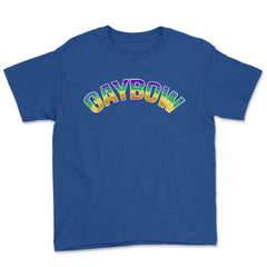 Gaybow Rainbow Word Art Gay Pride t-shirt Shirt Tee Gift Youth Tee - Royal Blue