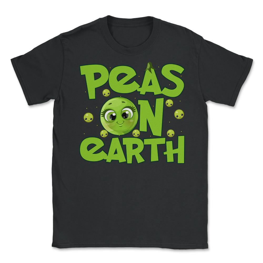 Peas On Earth Funny Peace On Earth Foodie Pun Meme print Unisex - Black