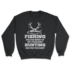 Funny Papa Fishing And Hunting Lover Grandfather Dad product - Unisex Sweatshirt - Black