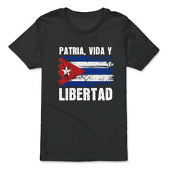 Patria, Vida y Libertad Cuban Flag Distressed Grunge product - Premium Youth Tee - Black
