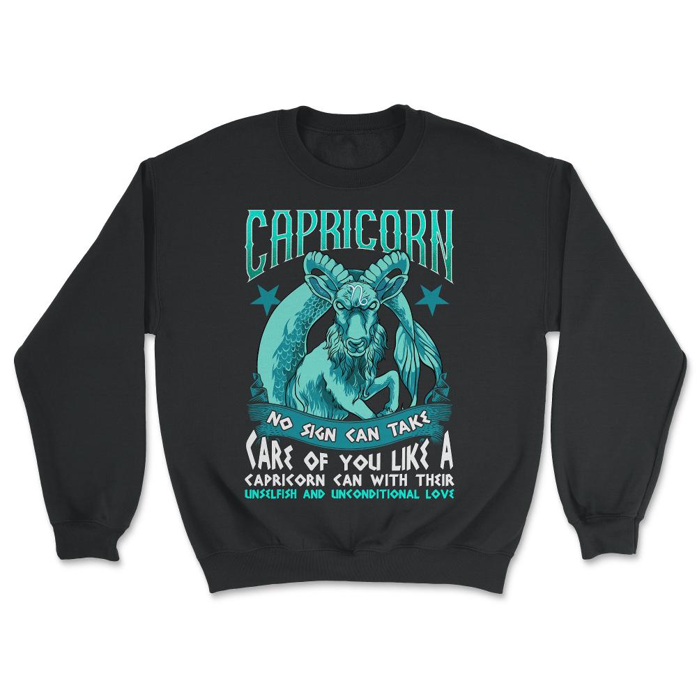 Capricorn Zodiac Sign Retro Greek Style Art print - Unisex Sweatshirt - Black