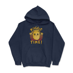 Nuggie Time! Happy Kawaii Chicken Nugget With Open Arms product Hoodie - Navy