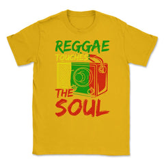 Reggae Touches The Soul Reggae & Rasta Music Lover graphic Unisex - Gold