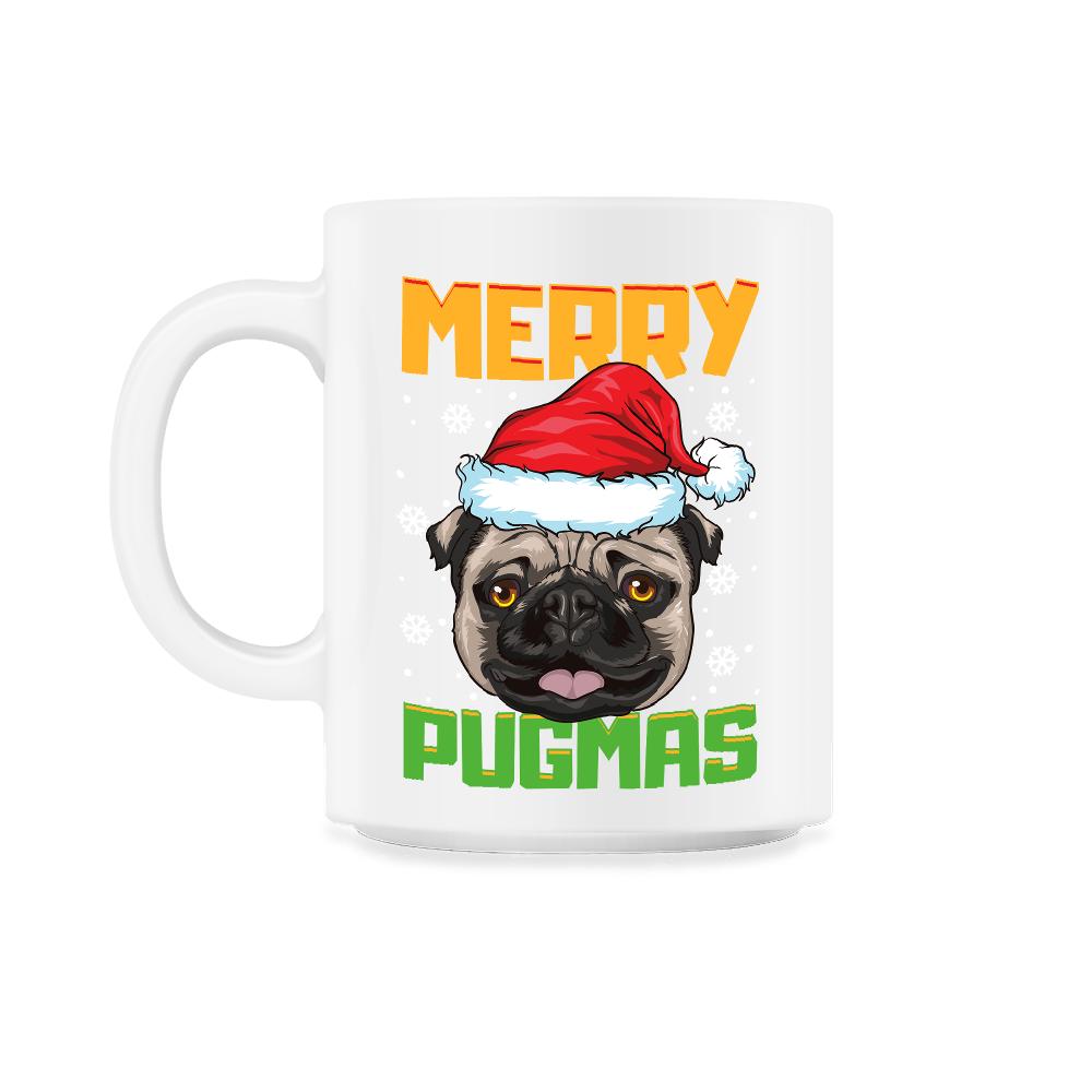 Merry Pugmas Santa Pug Xmas Funny Pun Gift product - 11oz Mug - White