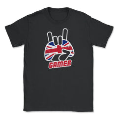 British Flag Gamer Fun Humor T-Shirt Tee Shirt Gift Unisex T-Shirt - Black