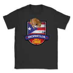 Boricua como el Coquí & Puerto Rico Flag T-Shirt  Unisex T-Shirt - Black