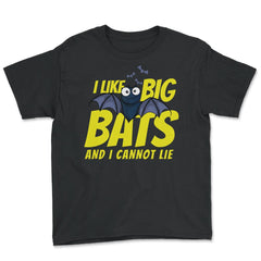 I Like Big Bats and I Cannot Lie Funny Bat Lovers design Youth Tee - Black