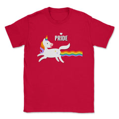 Rainbow Unicorn Gay Pride Month t-shirt Shirt Tee Gift Unisex T-Shirt - Red