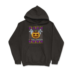 Spooky Jack O-Lantern Ugly Halloween Sweater Hoodie - Black