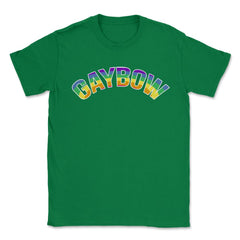 Gaybow Rainbow Word Art Gay Pride t-shirt Shirt Tee Gift Unisex - Green