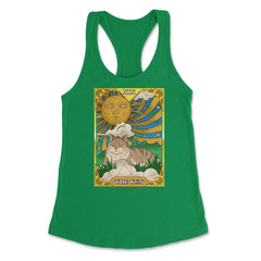 The Sun Cat Arcana Tarot Card Mystical Wiccan design Women's - Kelly Green