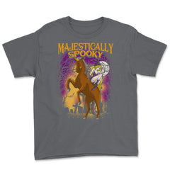 Majestically Spooky Witch & Unicorn Halloween Funn Youth Tee - Smoke Grey