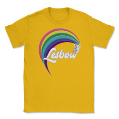 Lesbow Rainbow Unicorn Color Gay Pride Month t-shirt Shirt Tee Gift - Gold