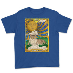 The Sun Cat Arcana Tarot Card Mystical Wiccan design Youth Tee - Royal Blue