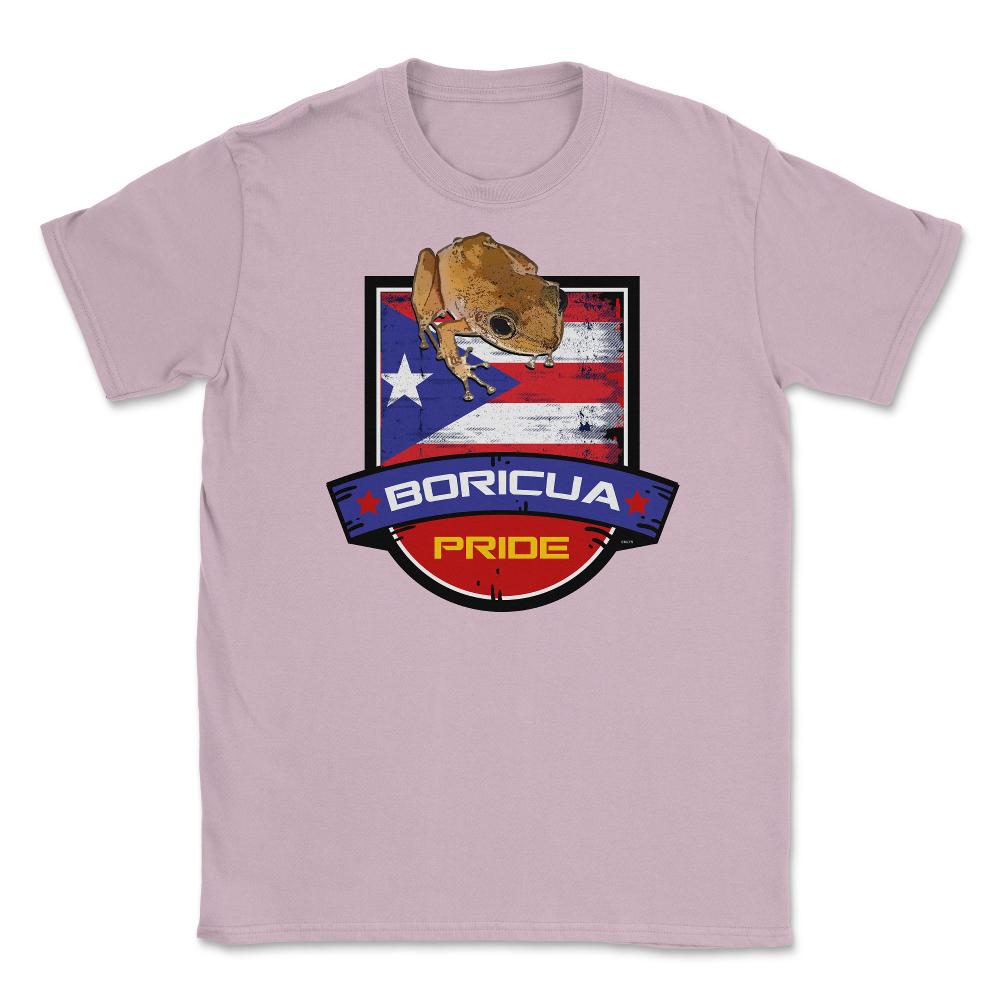 Boricua Pride Coqui & Puerto Rico Flag T-Shirt  & Gifts Unisex T-Shirt - Light Pink