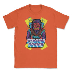 Extreme Gorilla Gamer Funny Humor T-Shirt Tee Shirt Gift Unisex - Orange