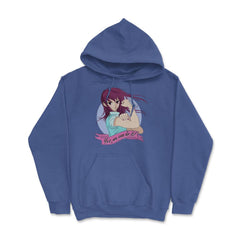 Yes we can do it! Anime Feminist Girl Hoodie - Royal Blue