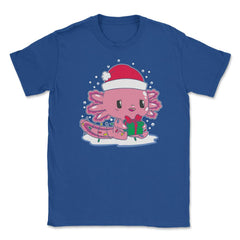 Funny Christmas Axolotl Santa Mexican Salamander Lover design Unisex - Royal Blue