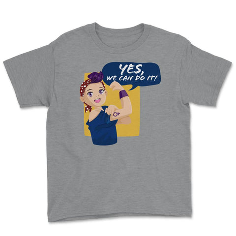 Yes, we can do it! Anime Teen Youth Tee - Grey Heather