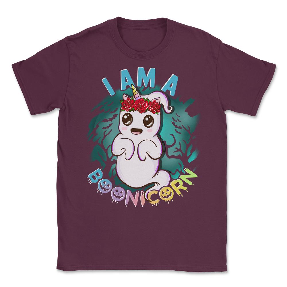 I am a Boonicorn Funny Unicorn Ghost Halloween Unisex T-Shirt - Maroon