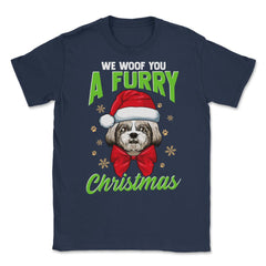 We Woof You a Merry Christmas Funny Shih Tzu Unisex T-Shirt - Navy