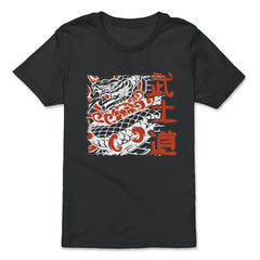 Japanese Snake Vintage American Traditional Tattoo Style Art graphic - Premium Youth Tee - Black