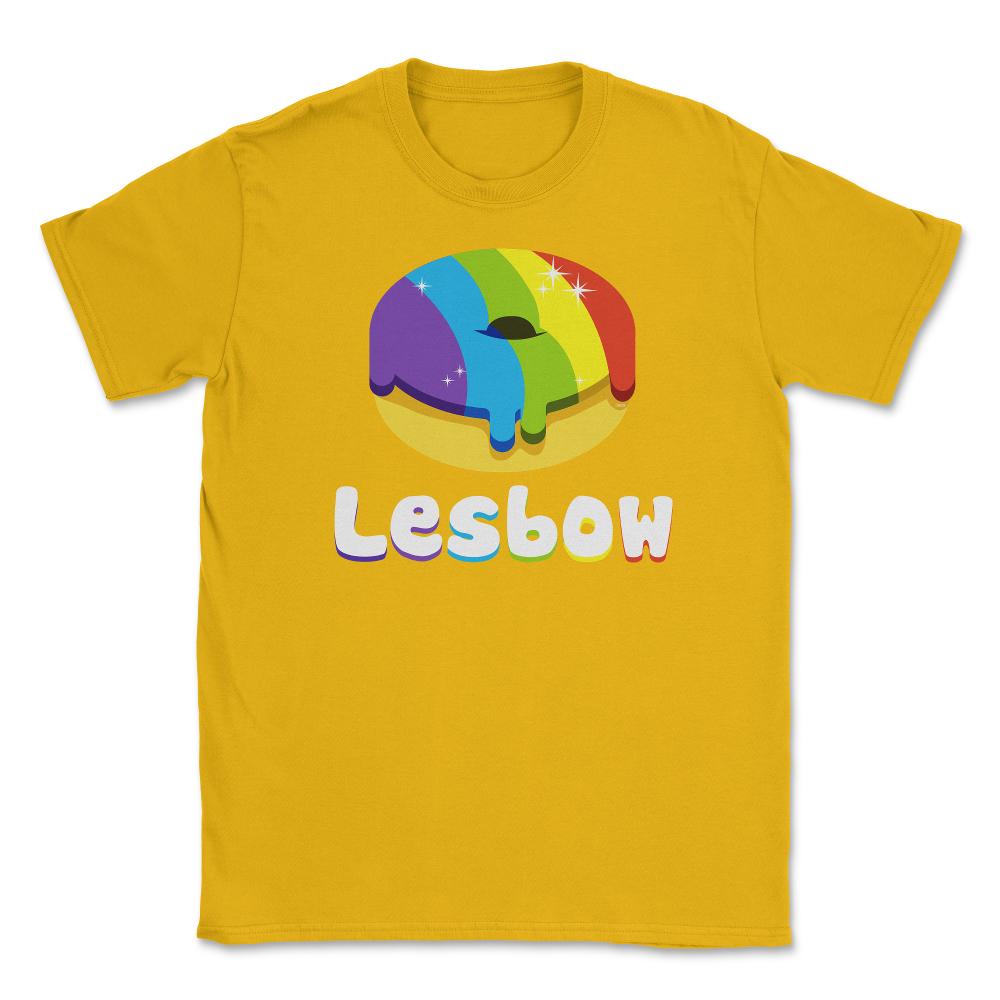 Lesbow Rainbow Donut Gay Pride Month t-shirt Shirt Tee Gift Unisex - Gold