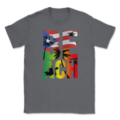 Puerto Rico Flag Beach T Shirt Gifts Shirt Tee  Unisex T-Shirt - Smoke Grey