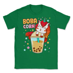 Boba Tea Bubble Tea Cute Kawaii Unicorn Gift design Unisex T-Shirt - Green