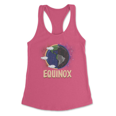 March Equinox on Earth Day & Night Cool Gift print Women's Racerback - Hot Pink