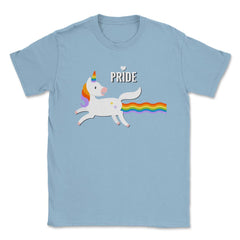 Rainbow Unicorn Gay Pride Month t-shirt Shirt Tee Gift Unisex T-Shirt - Light Blue