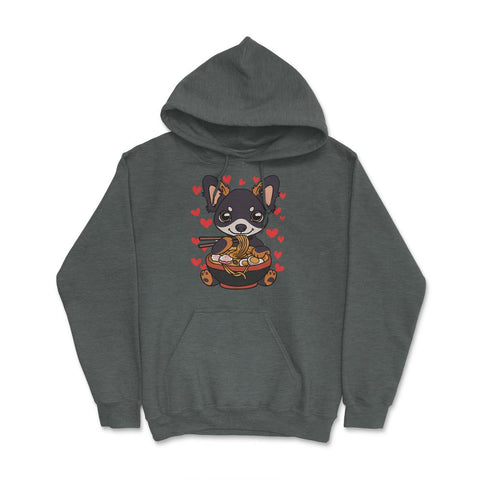 Chihuahua eating Ramen Cute Puppy Eating Noodles Gift product Hoodie - Dark Grey Heather