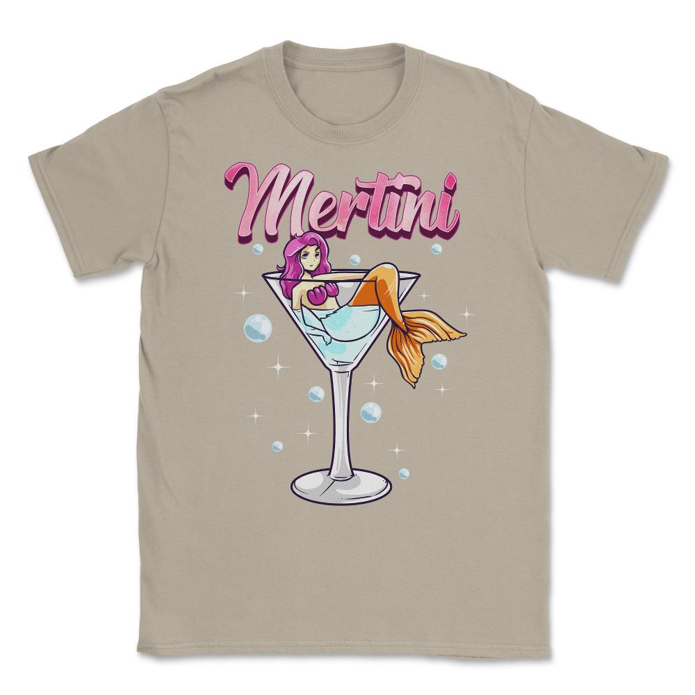 Martini Glass With Mermaid Pun Mertini Bartender Drink graphic Unisex - Cream